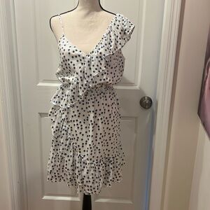 Lilly Pulitzer Madelina Bennet Blue White Polka Dot Ruffle Dress small NWT